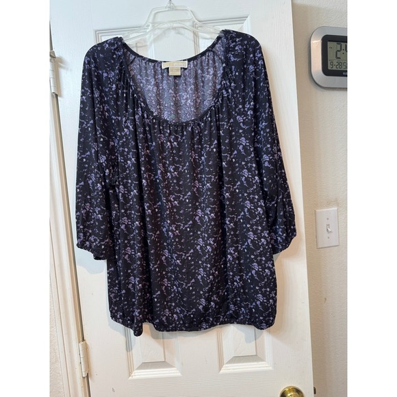 Michael Kors plus size top, size 3X pull over black purple - Picture 1 of 3